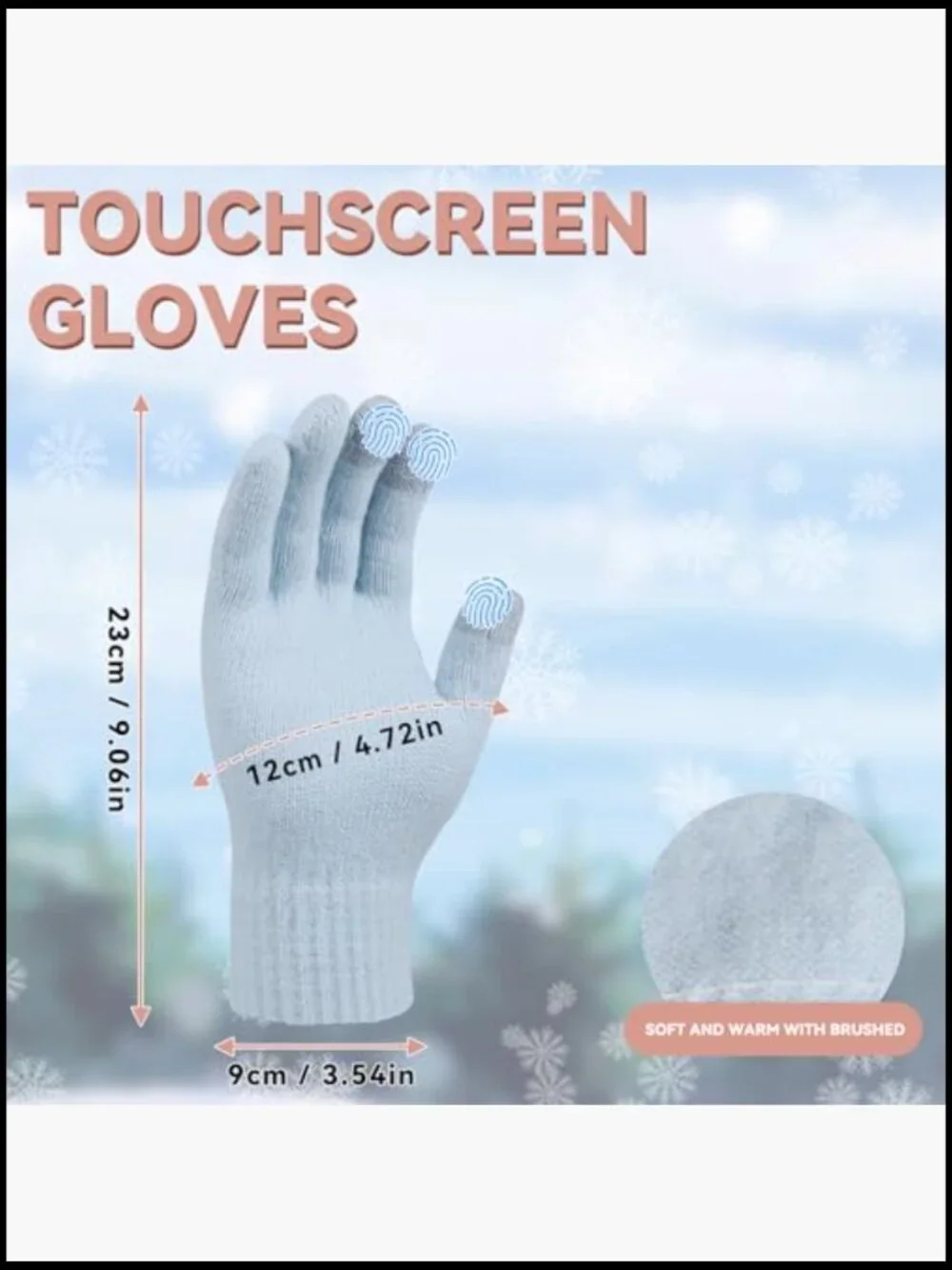Warm Knit Touchscreen Gloves Set with Scarf and Beanie Hat Women Winter